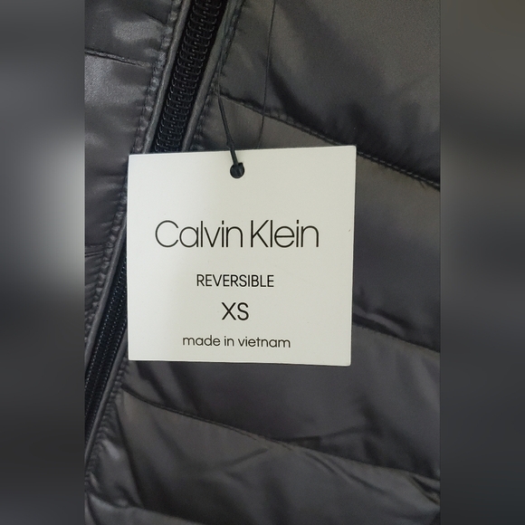 Calvin Klein Shiny Gray Puffer Jacket - Picture 2 of 5